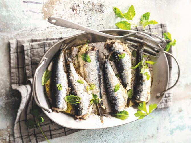 Brocciu-stuffed sardines