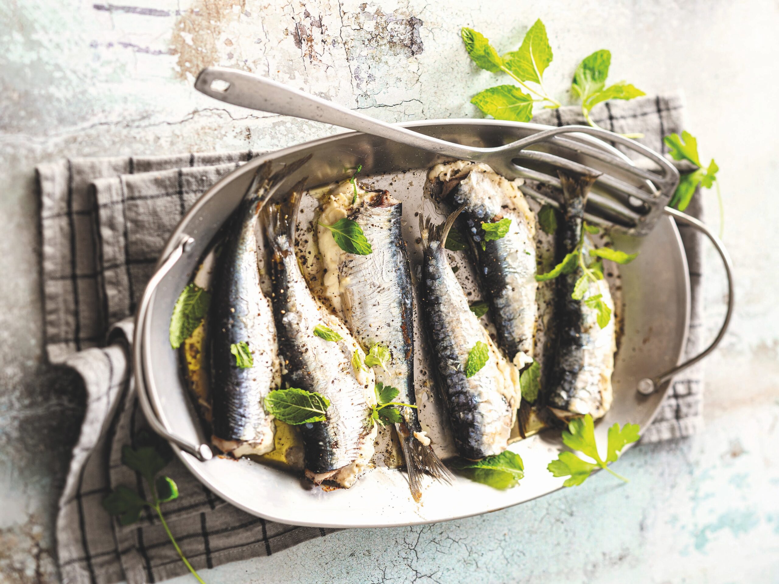 Brocciu-stuffed sardines