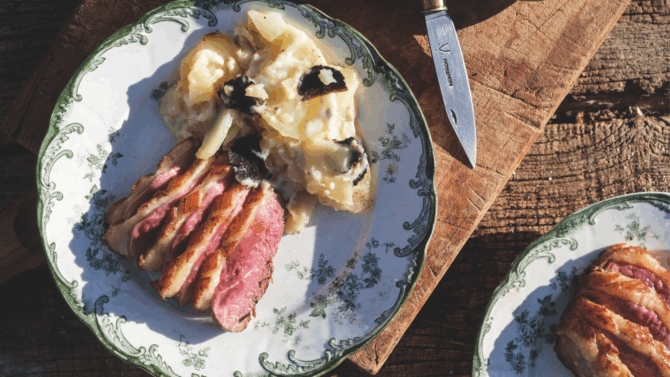 Roast duck breast with truffade