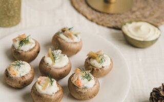 Mushrooms Stuffed with Creamed Crab & Preserved Lemon