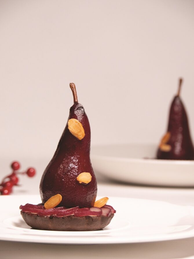 Mulled Wine Pear Tartlets