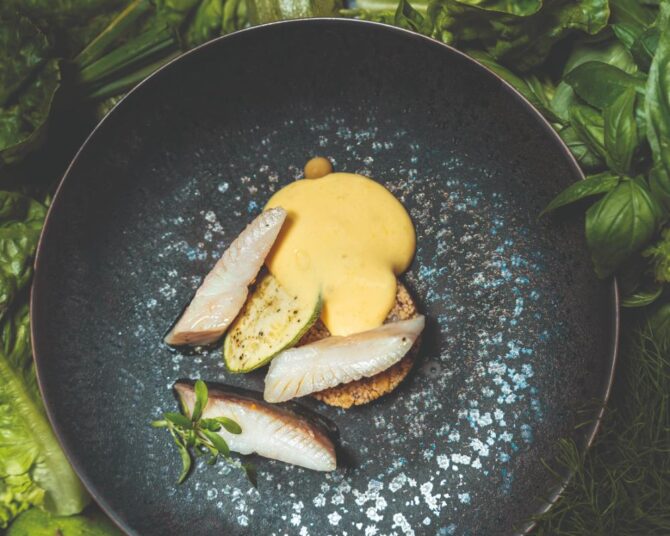 John Dory with Yuzu Sabayon & Grilled Courgette